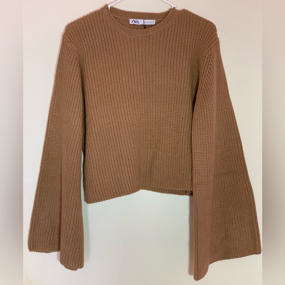 Zara Caramel Bell Sleeve Sweater